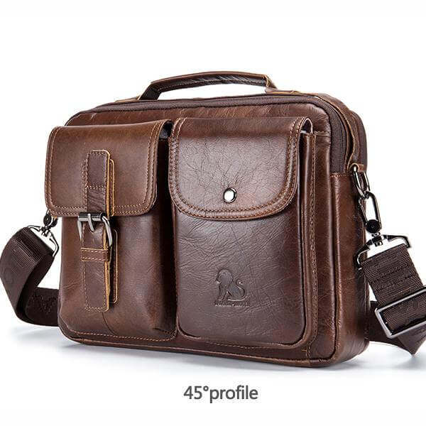 Torba na ramię z prawdziwej skóry dla mężczyzn Business Messenger Bag