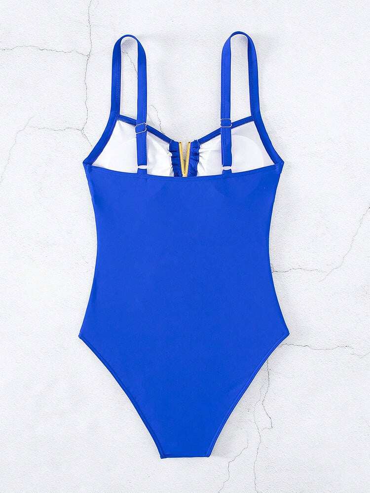 🩱 Hollowed-out Metal Decorations One-Piece Swimsuit
