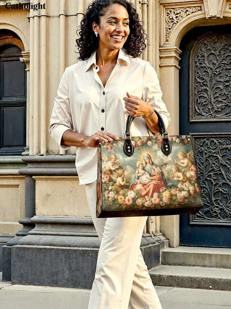Catholight  Halo Of Roses Leather Bag