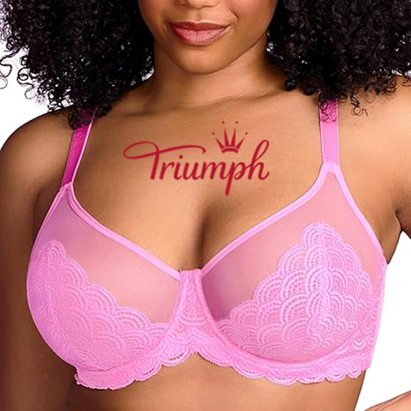 TRIUMPH® – 3 PEÇAS 💖 50% DE DESCONTO ✨ Sutiã grande de renda macia feminino