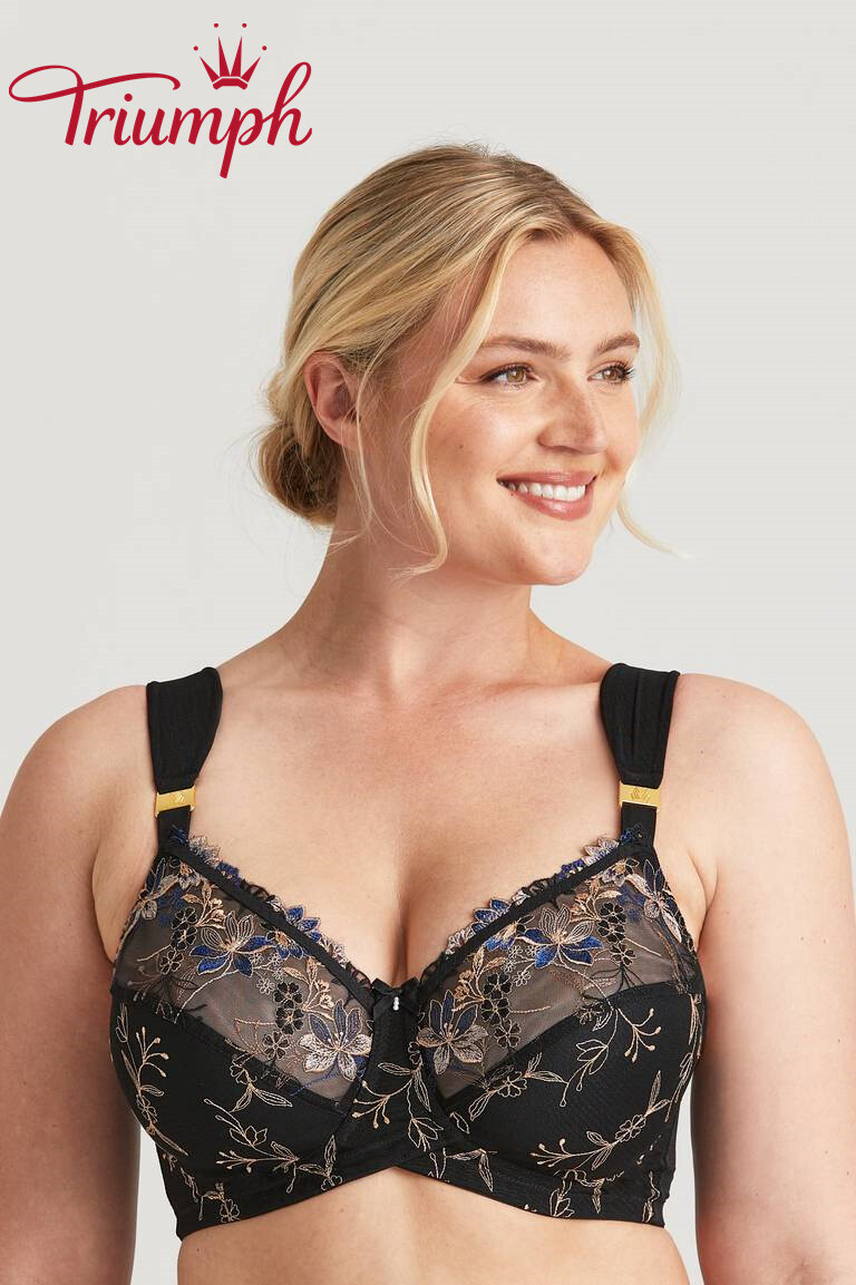 Triumph - (3 unid.) Sutiã push-up com flores bordadas