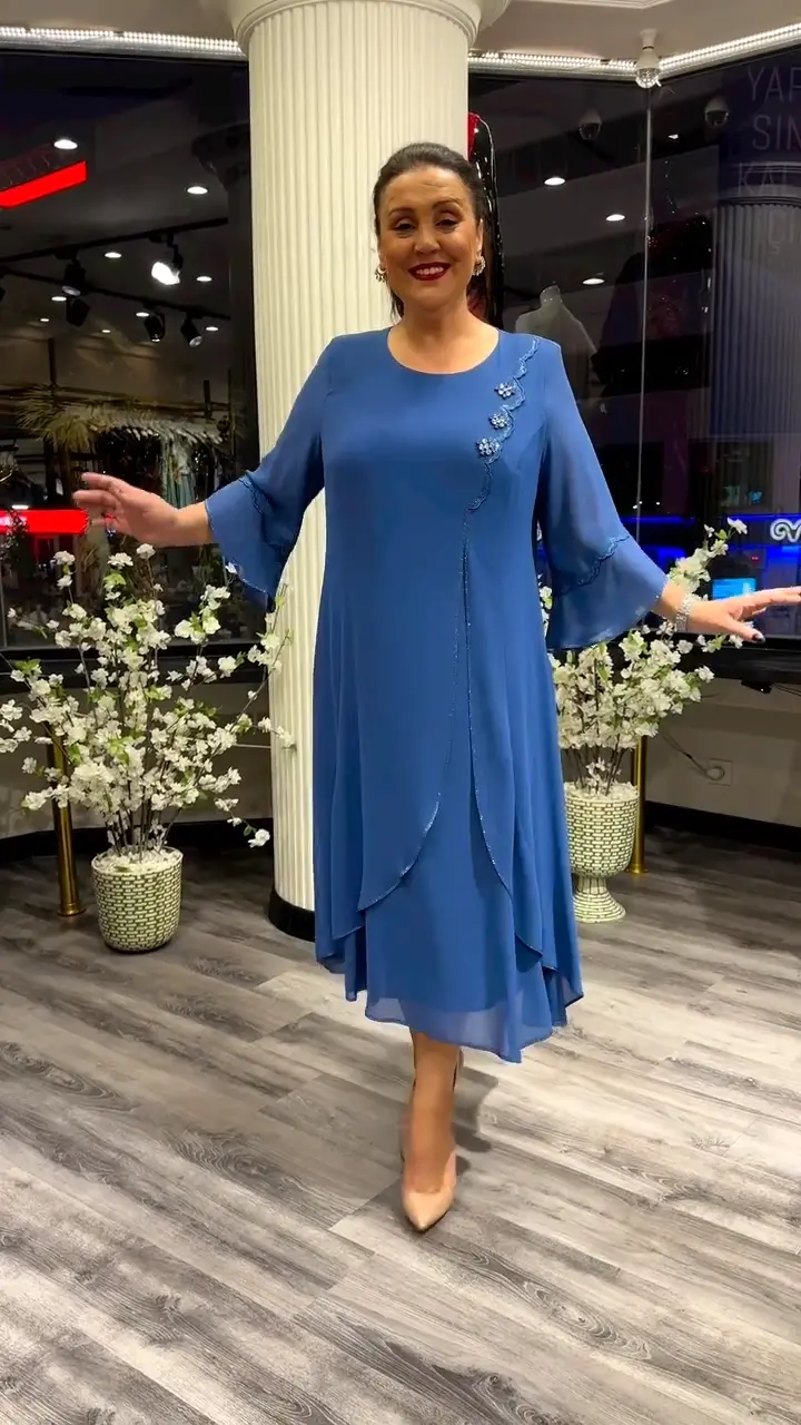 [S-5XL]❤️2024 novo vestido de chiffon de alta qualidade