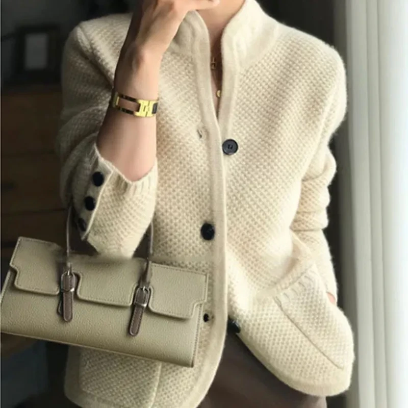 2023 novos suéteres de malha soltos femininos para primavera e outono