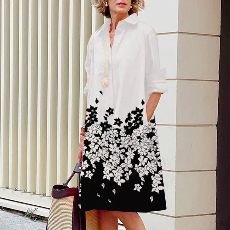 Луксозна бална риза с щампа с елегантна рокля 2024 г