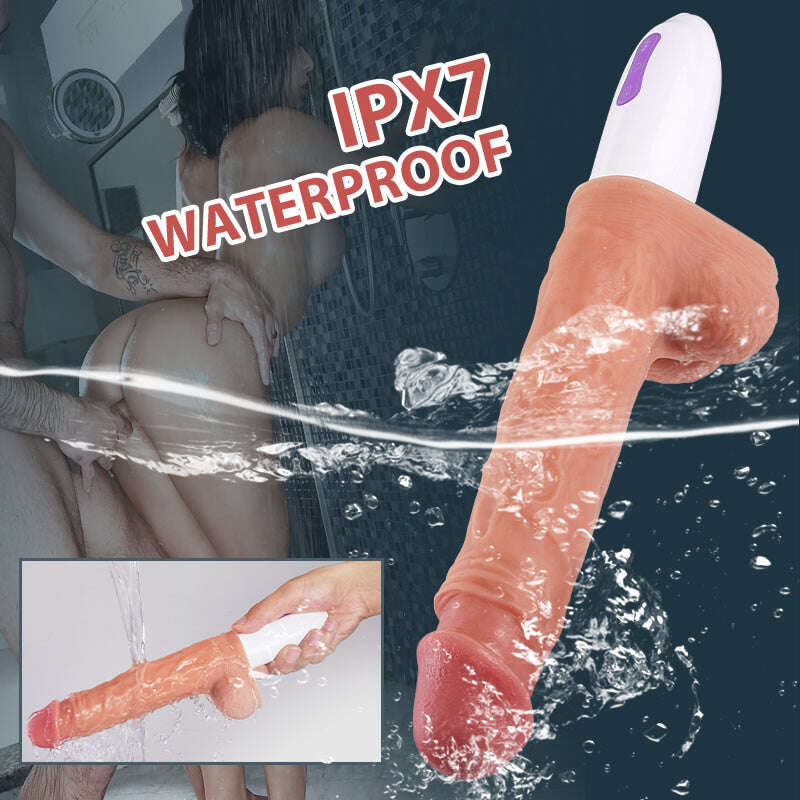 【QUENTE】Stretch Lover Dildo 8 Vibração rotativa telescópica e aquecimento