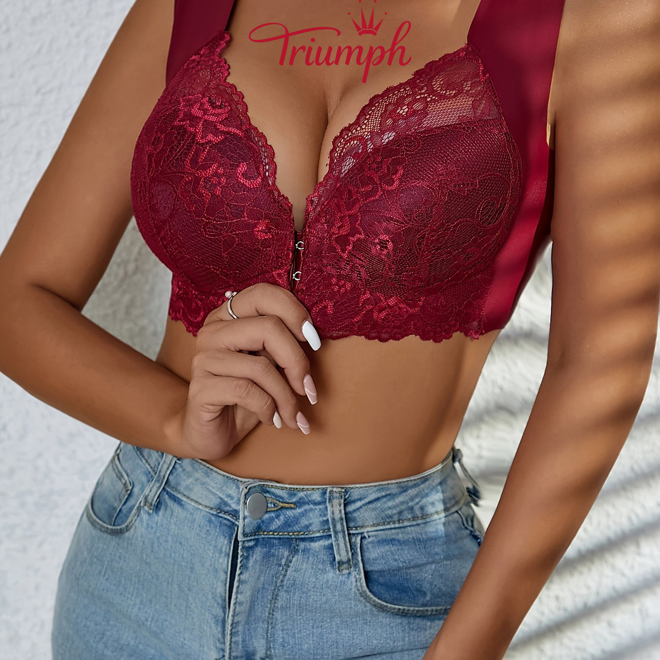 [3 pedaços. ] Sutiã de renda Triumph [75-105]