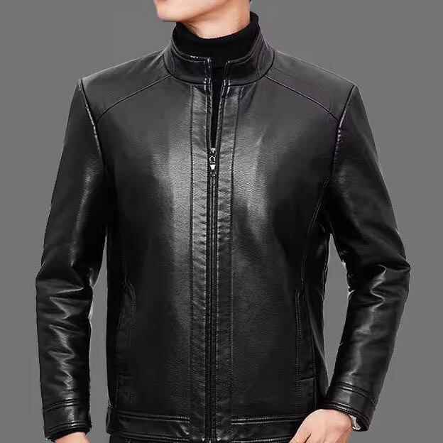 [ZARA] Casaco de couro forrado com pelúcia quente para homens!