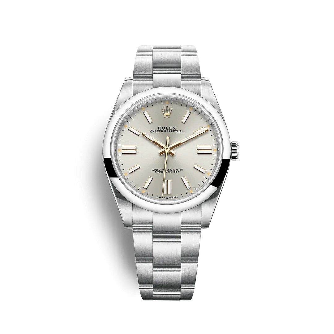 Rolex 124300 Oyster-Perpetual Prata - Novo