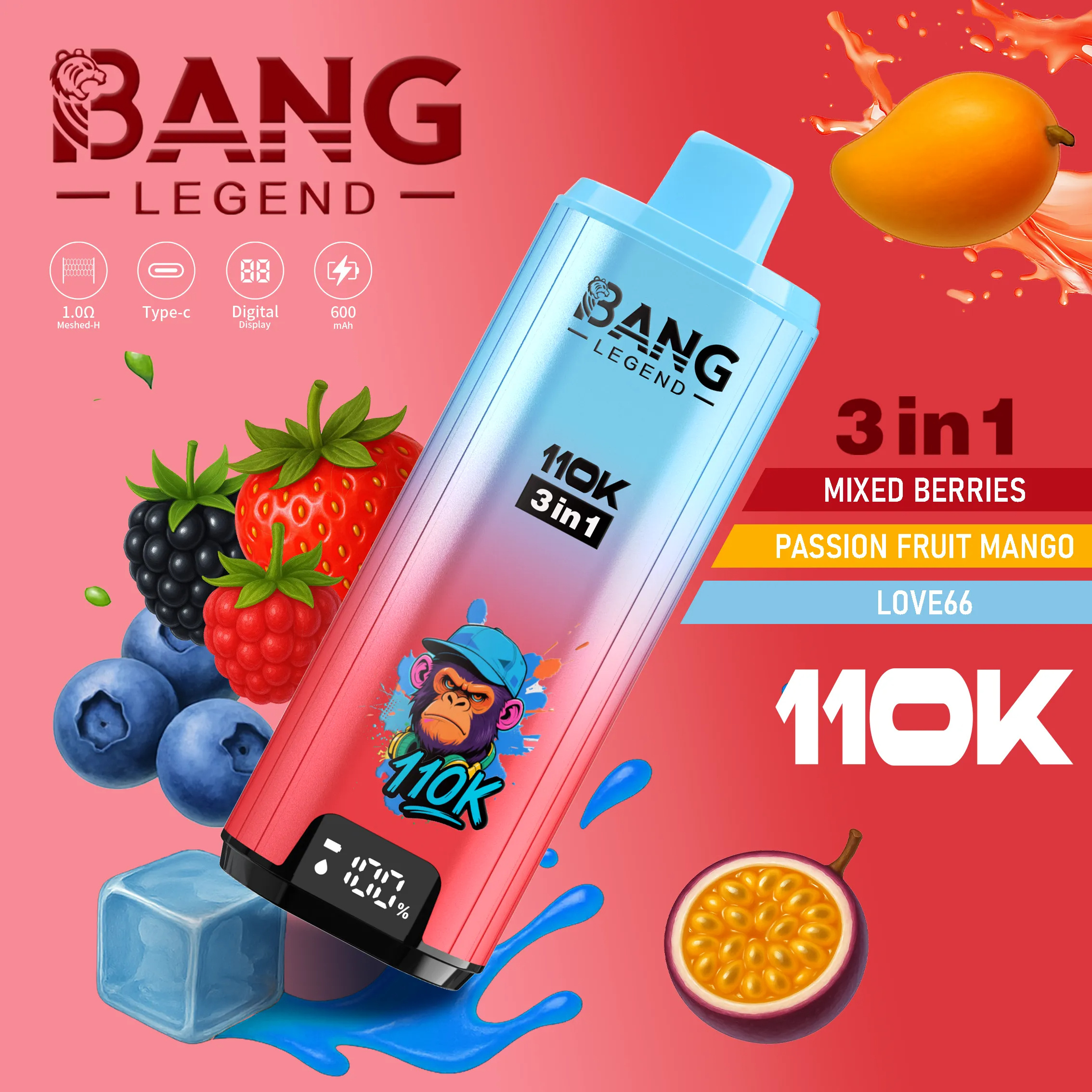Bang Legend 110K Puffs Eldobható Vape – 12 íz | 3 az 1-ben íz-