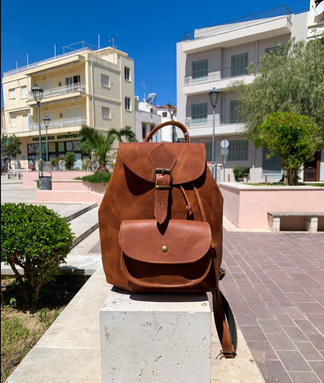 Δερμάτινη τσάντα πλάτης