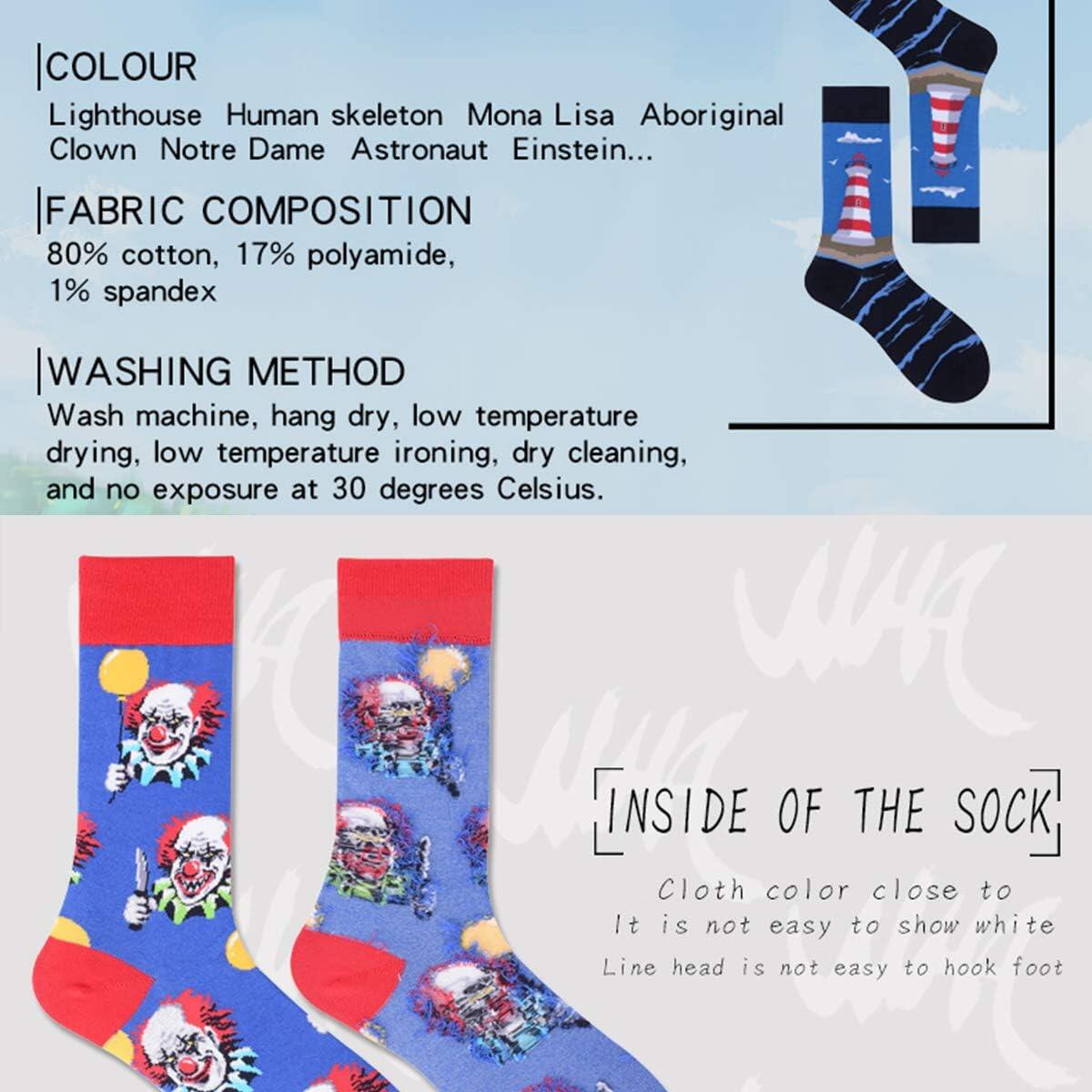 Meias coloridas divertidas