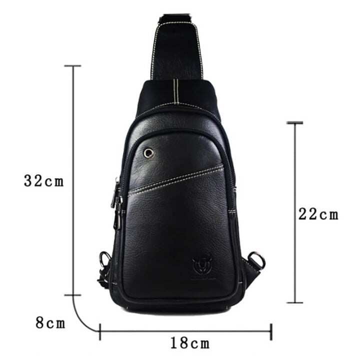 Męska torba na ramię z prawdziwej skóry Travel Sling Chest Bag