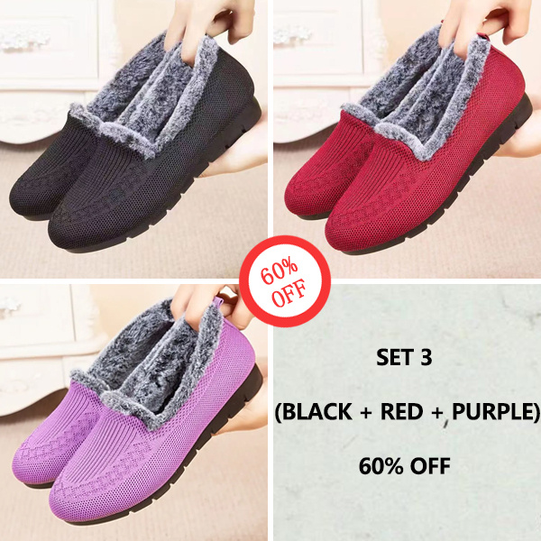 🔥Último dia com 50% de desconto - sapatos femininos forrados de pele de shearling