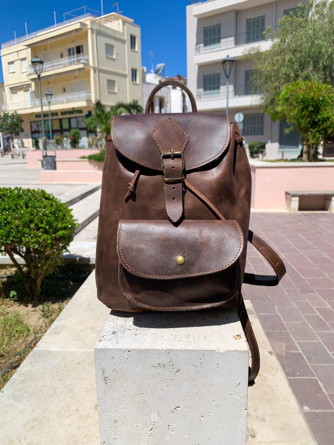 Δερμάτινη τσάντα πλάτης