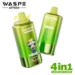 waspe 4in1 100k disposable vape Strawberry watermelon and Mr. Blueberry and grape ice and Skittles