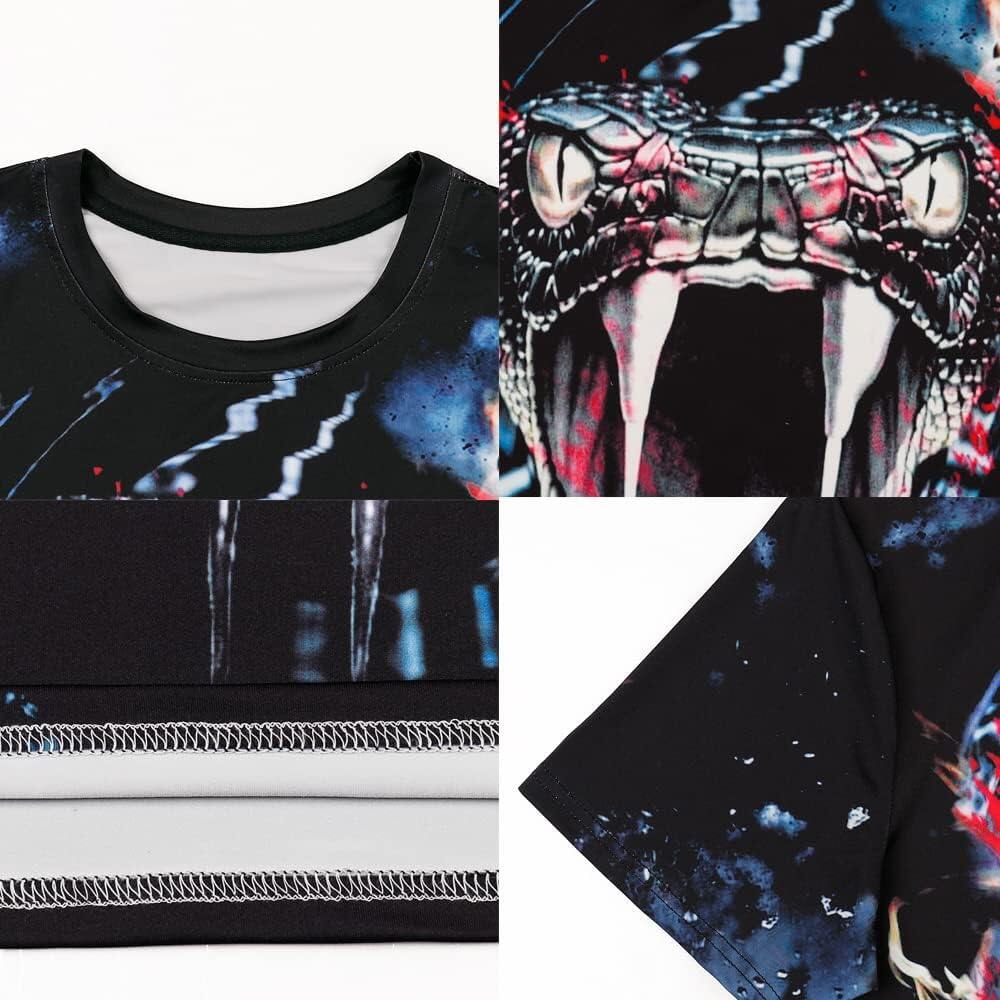 Men's 3D Print Skull T-Shirt 3D Creative Print Short Sleeve T-Shirt Casual Round Neck Novelty Street Fashion Tees Shirt