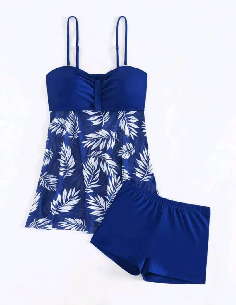 【Buy One Get One Free】👙 Women's skirt-style mesh print swimsuit