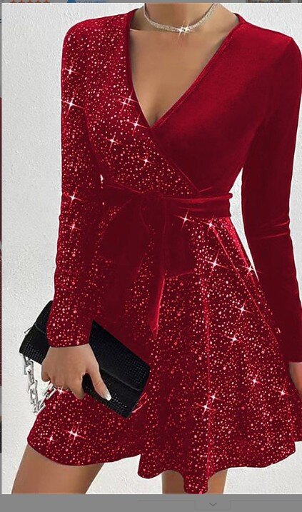 Vestido de veludo com lantejoulas