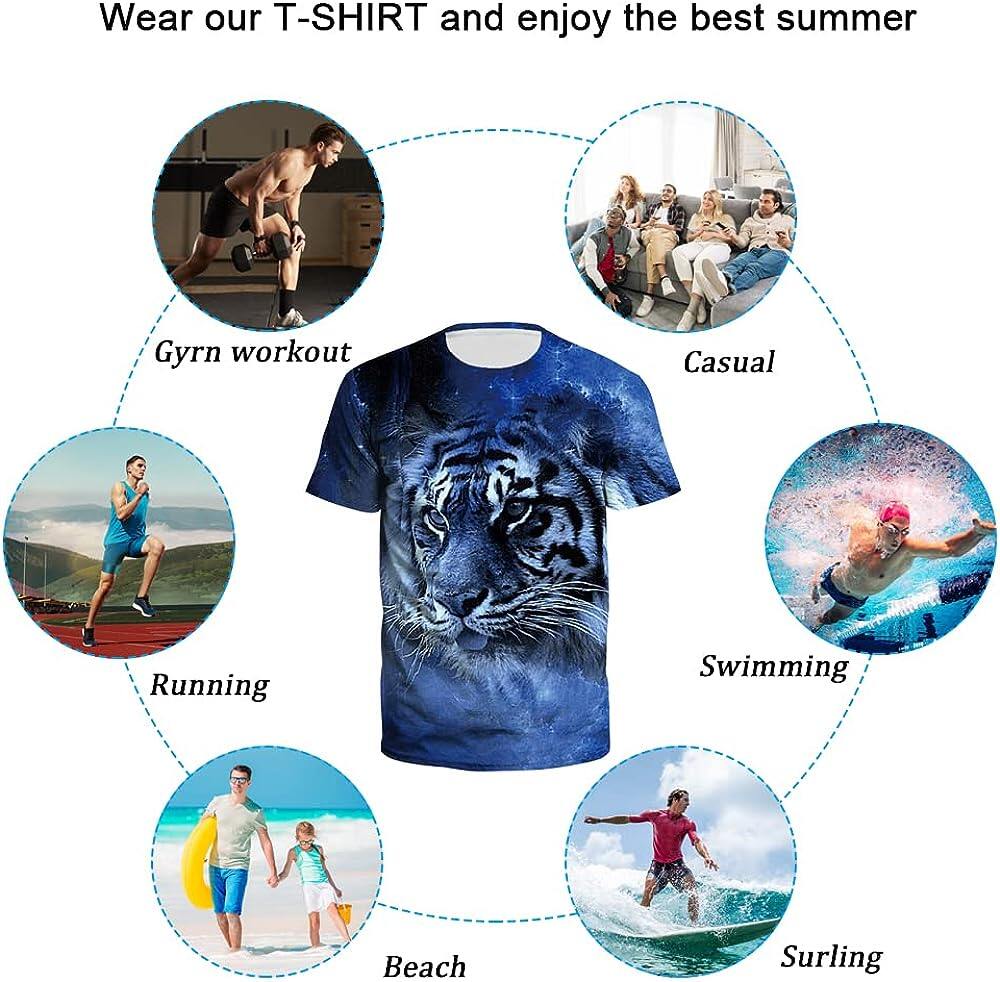 Men's 3D Print Skull T-Shirt 3D Creative Print Short Sleeve T-Shirt Casual Round Neck Novelty Street Fashion Tees Shirt