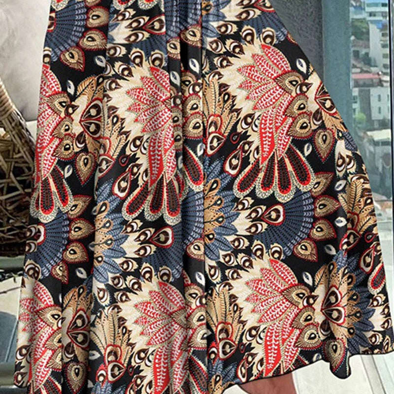 2025 nova saia floral casual fashion com meio corpo