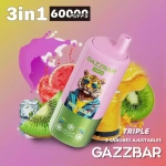 GAZZ BAR TRIPLE 60000 Puffs disposable vape Tropical Fruit • Strawberry Watermelon • Lemon Peach