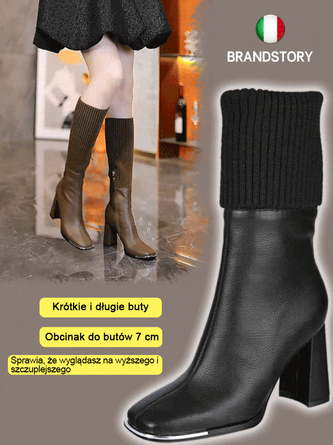 Botas elásticas femininas estilo britânico com dois pares de meias