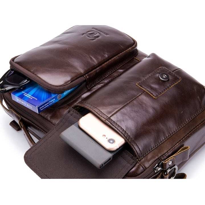 Męska teczka Torba na laptopa z prawdziwej skóry Torba Crossbody