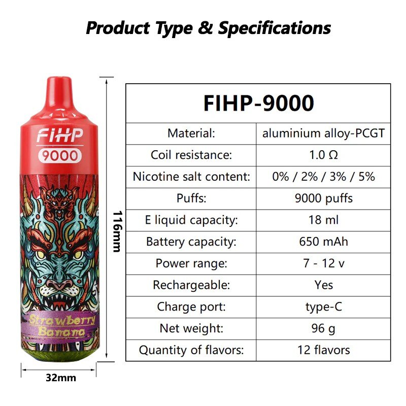 FIHP 9,000 Puffs Vape