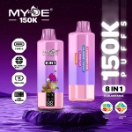 MYDE 8IN1 150000 Puffs disposable vapes Rich notes of Grape Ice & Mango Peach & Watermelon Ice & Blueberry Ice