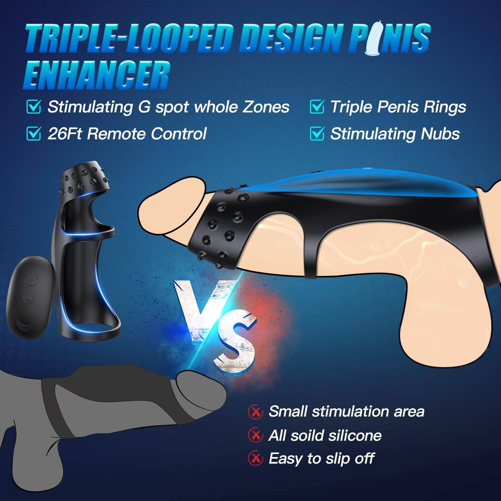 💥Специално представяне през 2024 г.💕--💕Троен пръстен за пенис