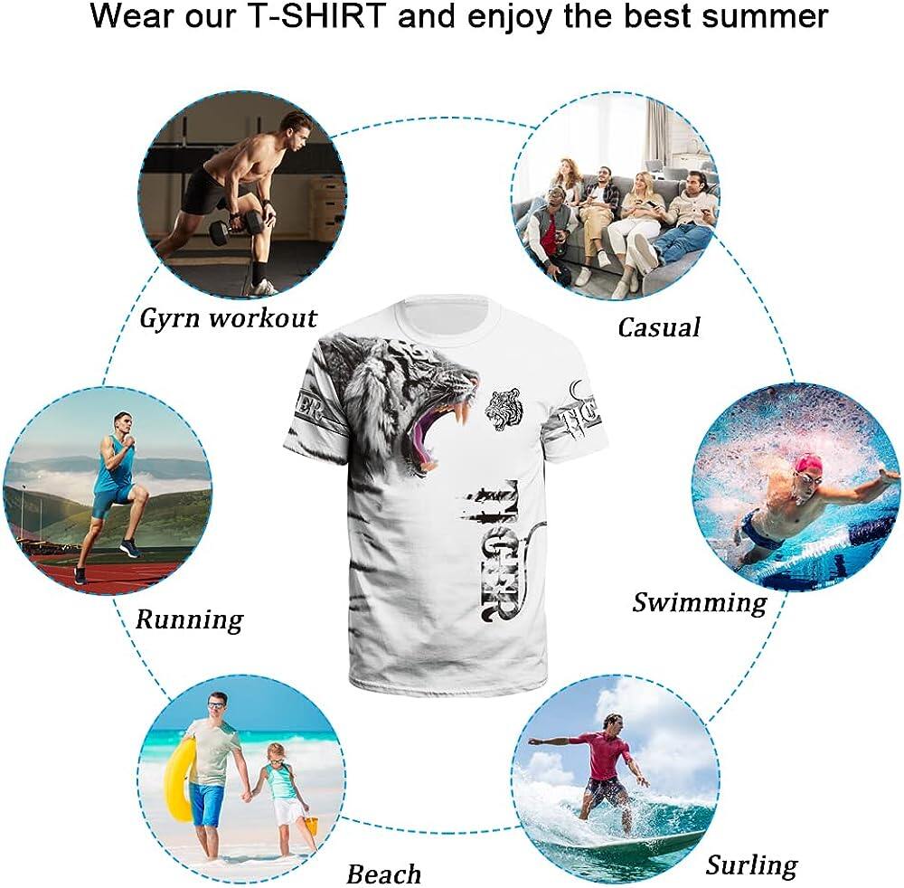 Men's 3D Print Skull T-Shirt 3D Creative Print Short Sleeve T-Shirt Casual Round Neck Novelty Street Fashion Tees Shirt