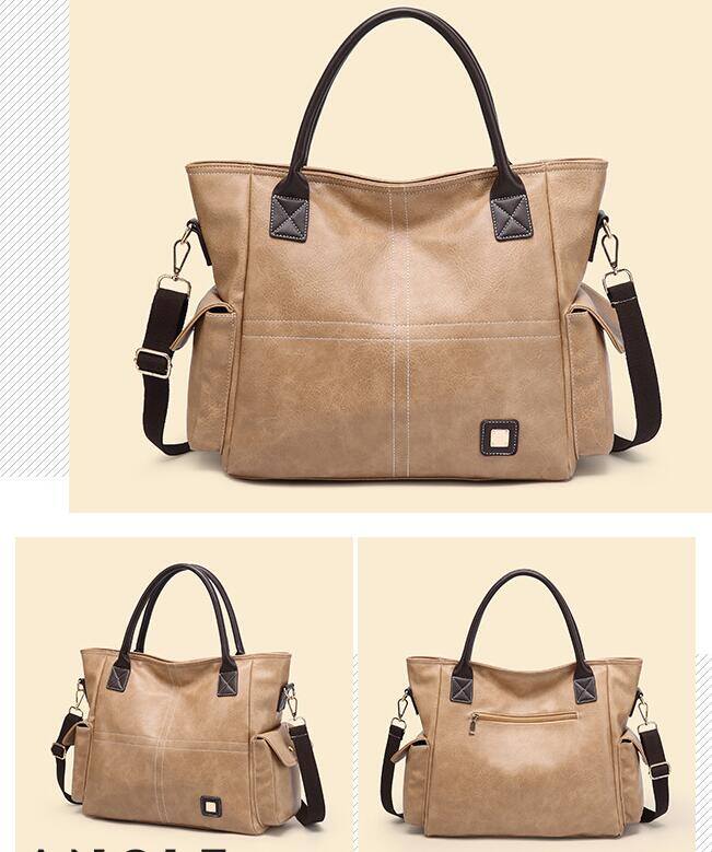 Large capacity retro style handbag