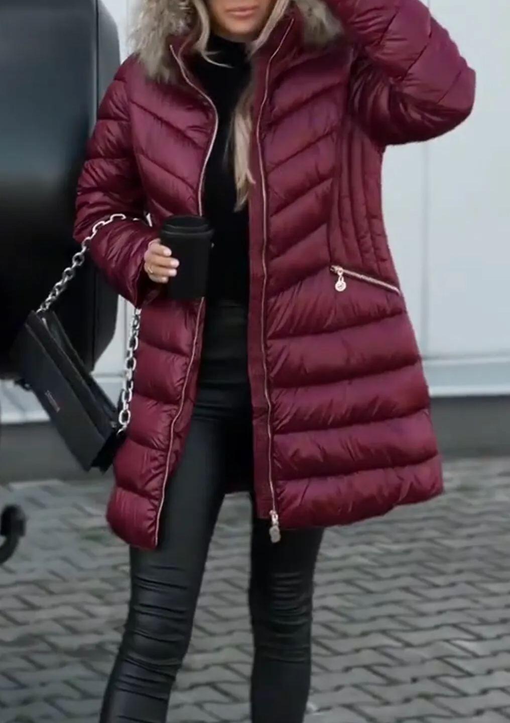 Luxurious Puffer Coats with Fur - Trimmed Hoods