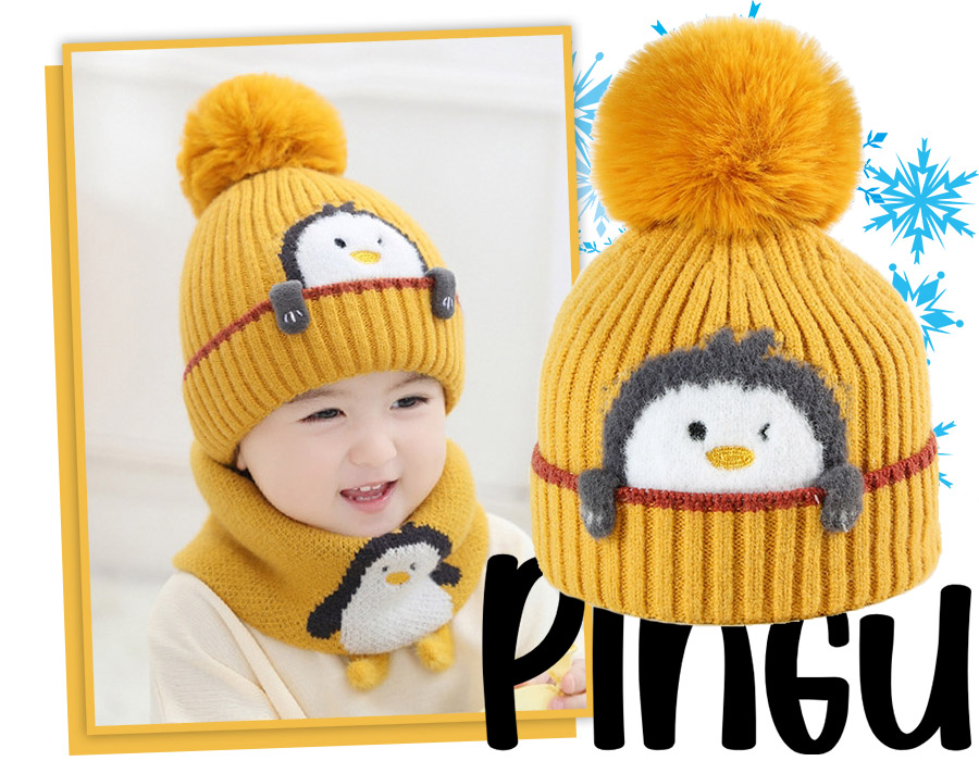 Pingu sapka és sál készlet gyerekeknek