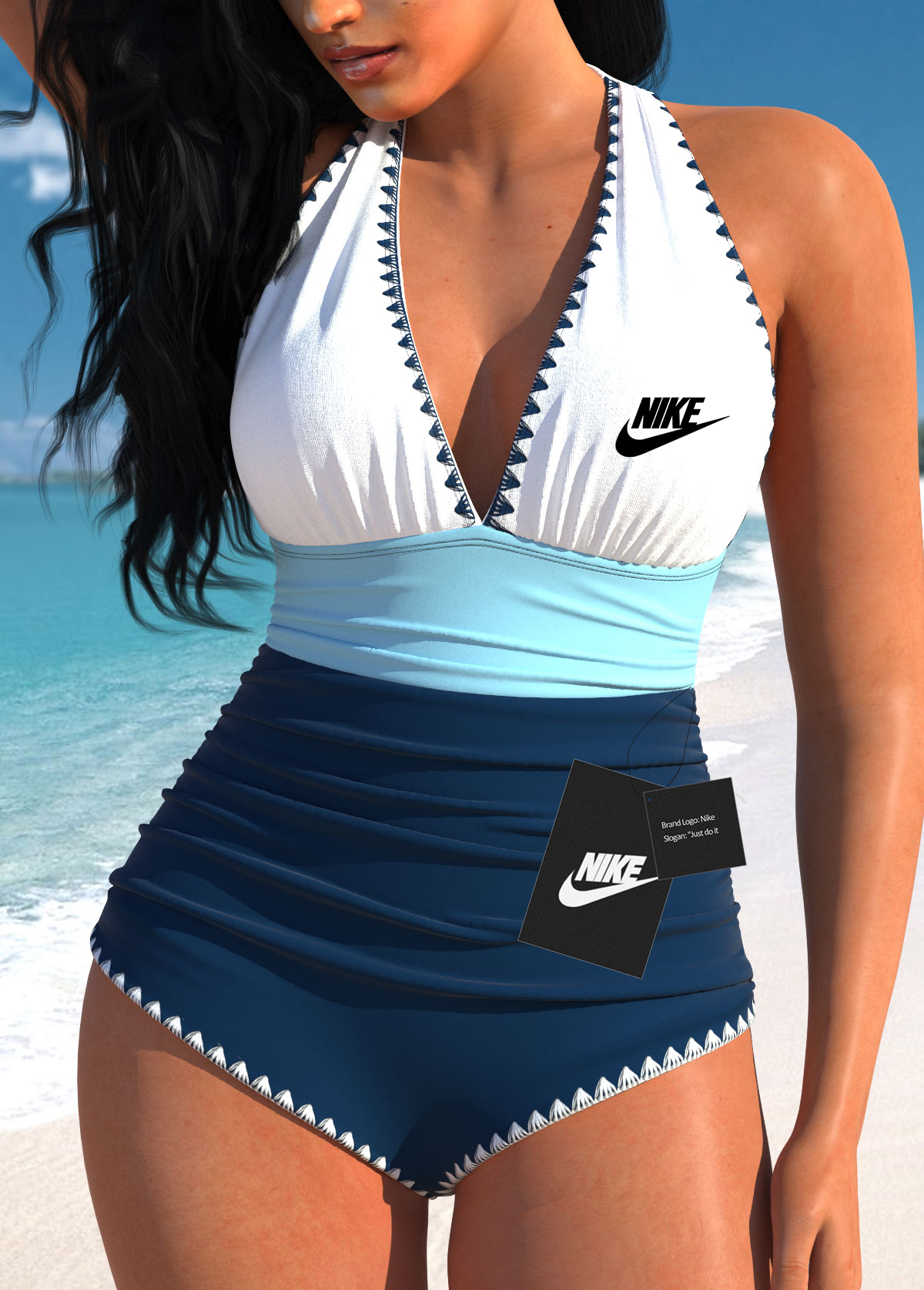 Novo estilo de maiô com decote em V 2025