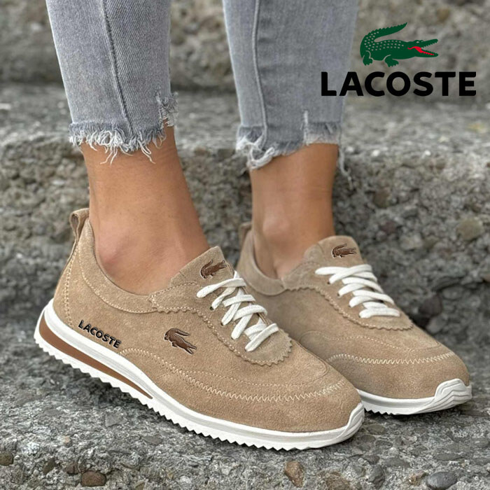 LACOSTE Light lace-up espadrilles Chocolate Brown natural leather