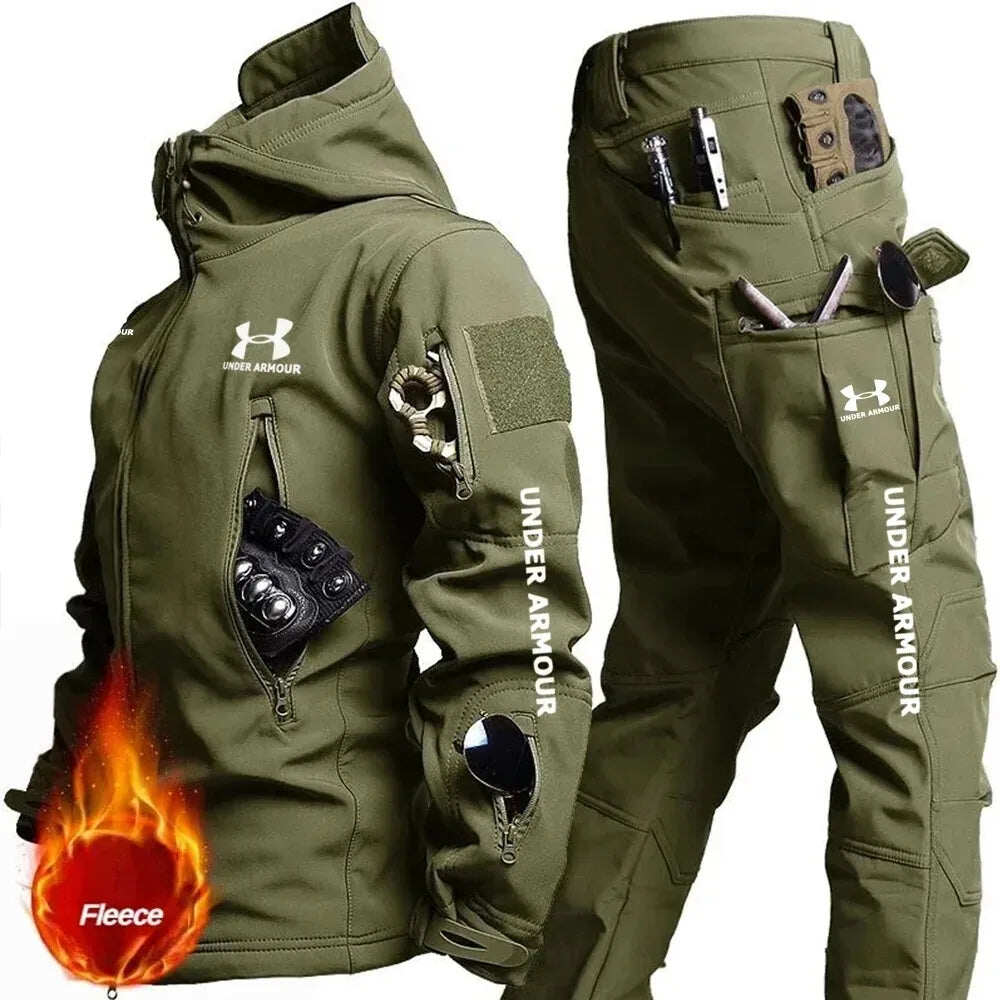 Conjunto de jaqueta impermeável de manga curta tática de inverno 2023