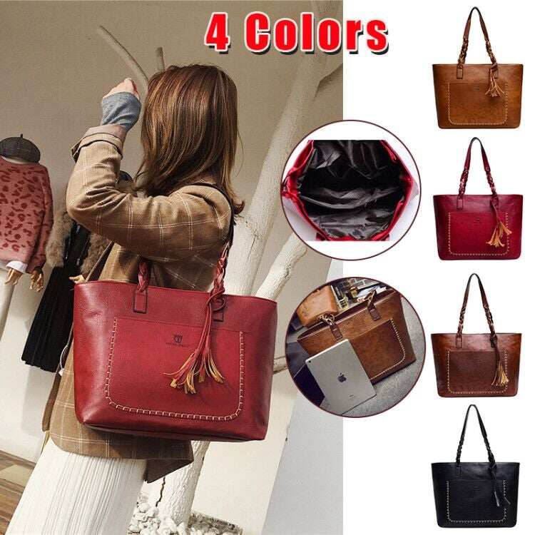 2024 Bolsa de ombro de alta capacidade com franja