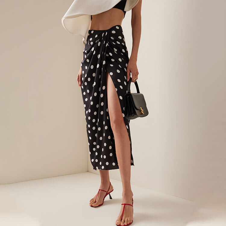 Polka-Dot One Piece Swimsuit and Skirt