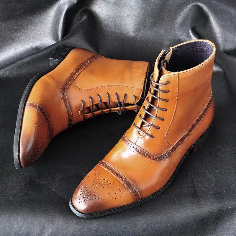 Bota de couro clássicas para homem