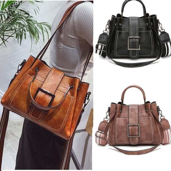 Bolsa em estilo retrô com fivela