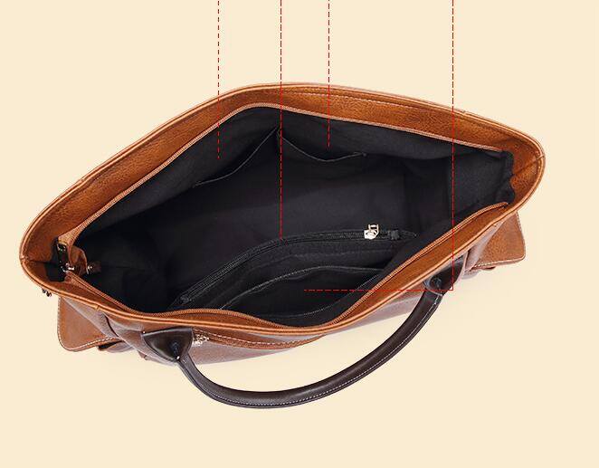 Large capacity retro style handbag