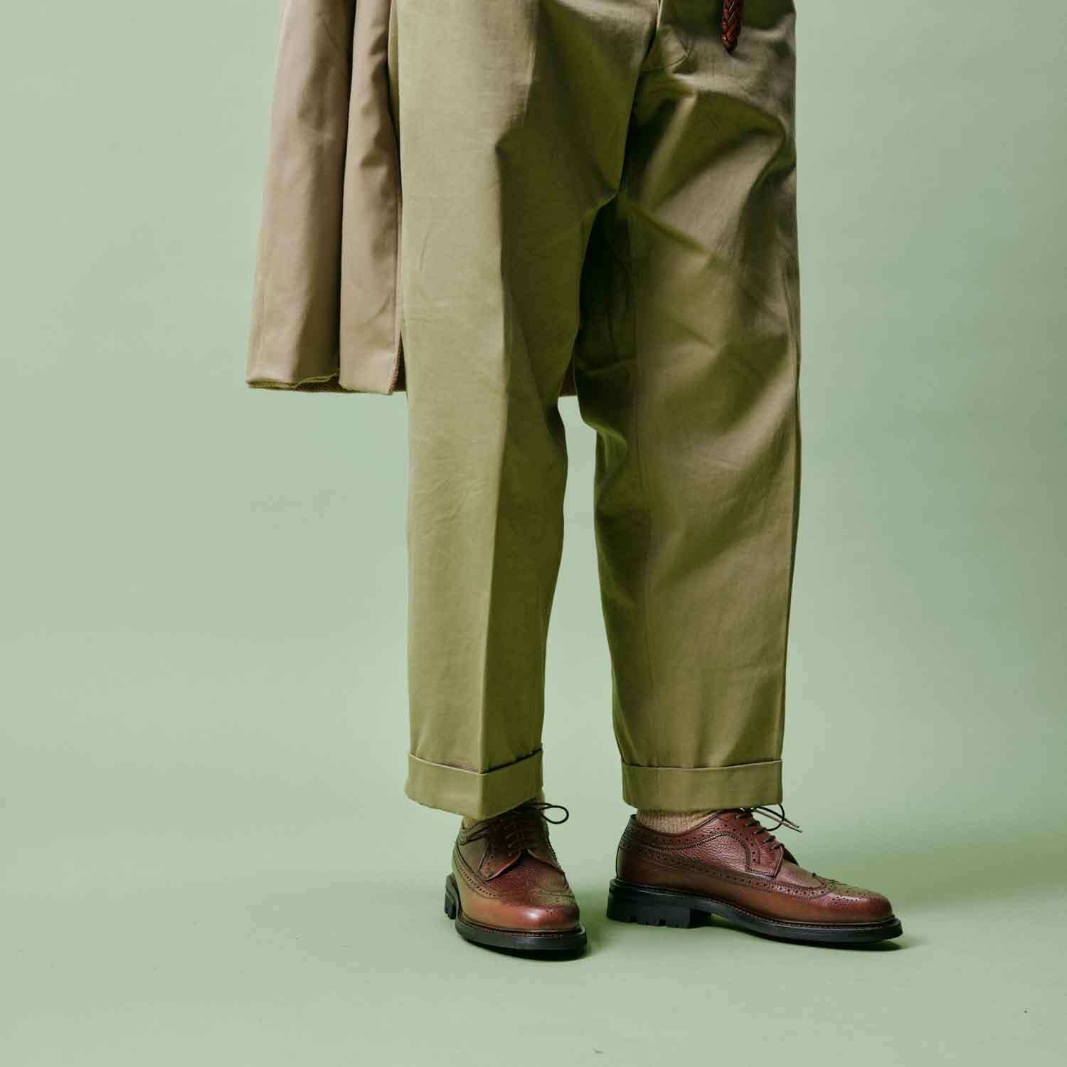 Brogues - Sapatos derby de couro granulado tricolor