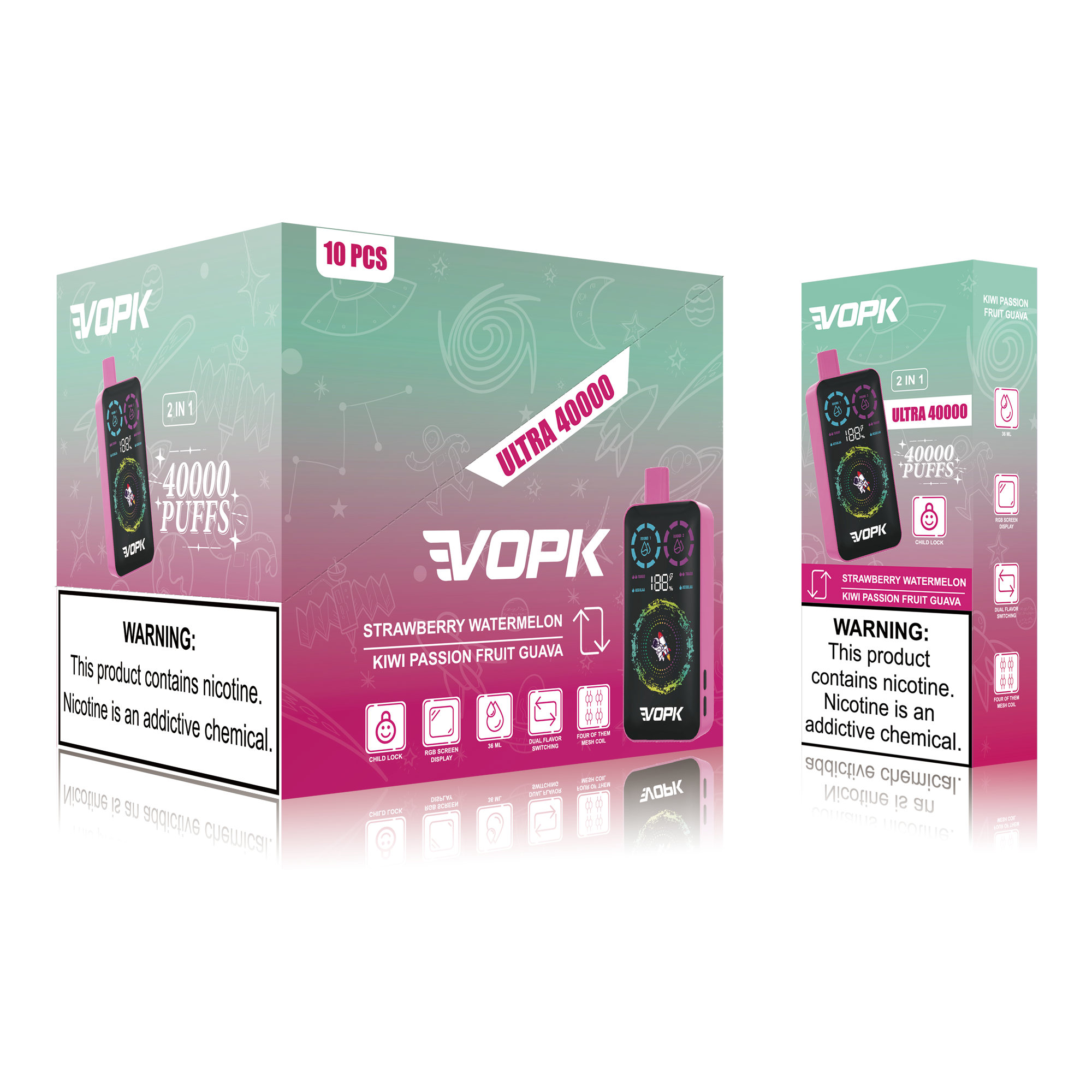 VOPK ULTRA 40000 Puffs Double Taste Jednorazowe Vape - Zaawansowane funkcje dla maksymalnej przyjemności 10 szt.