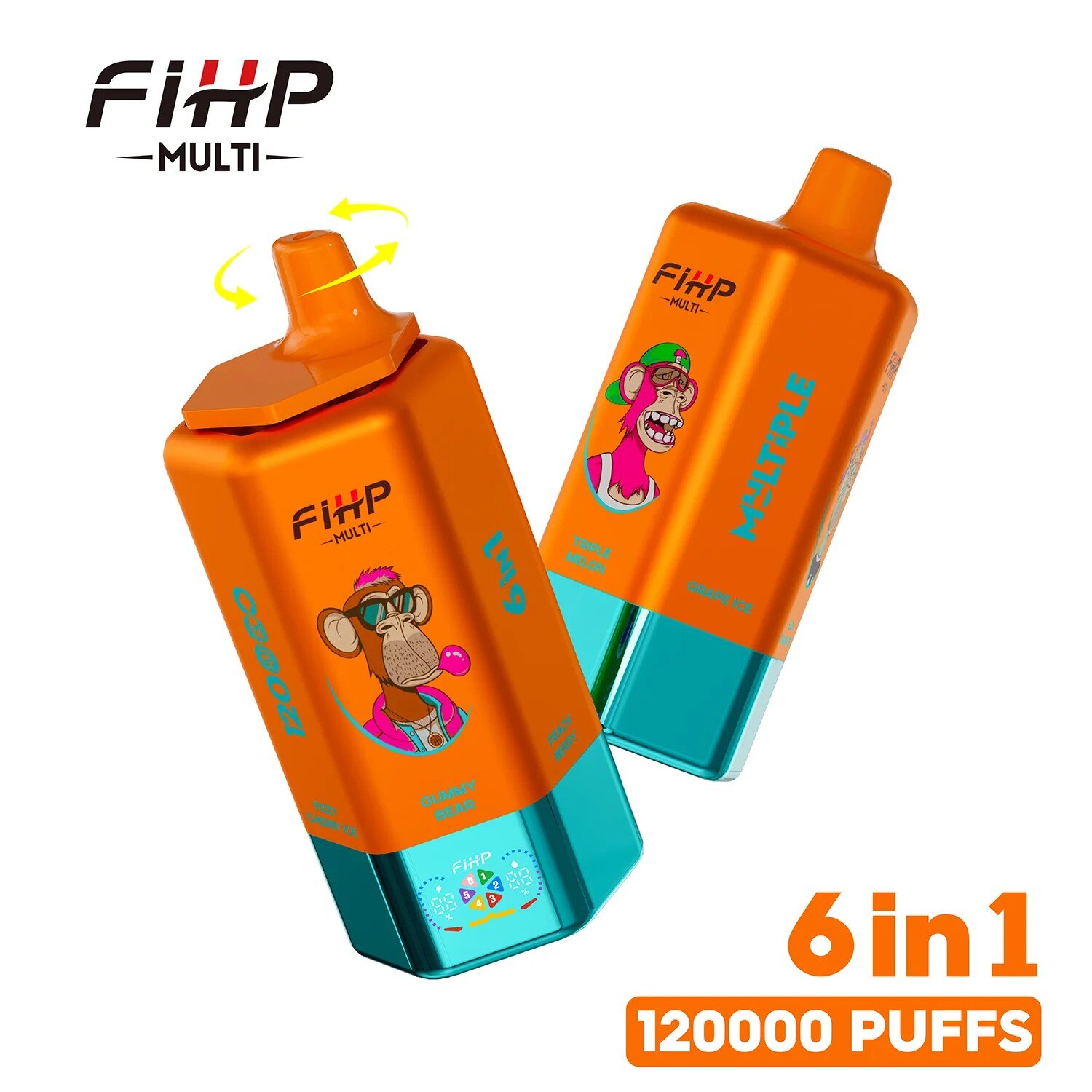 Fihp 120K Big Puffs 6 Flavors in 1 Adjust Vape
