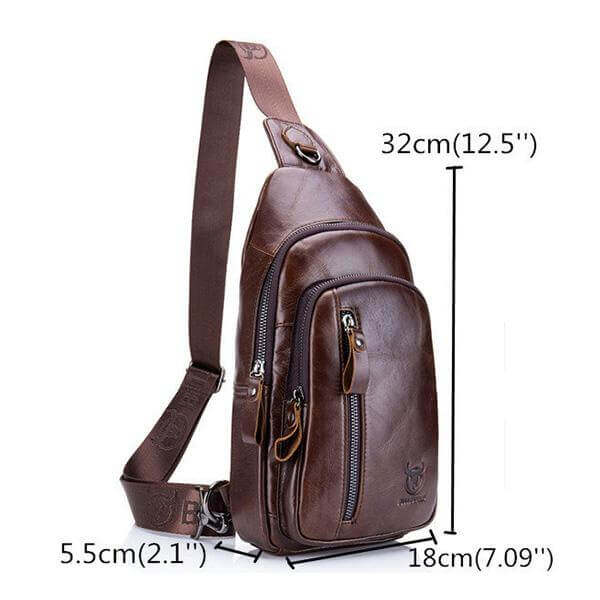 Męskie torby na klatkę piersiową Torby z prawdziwej skóry Crossbody Torba na ramię
