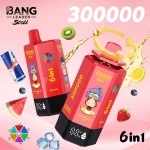 bang leader stoll 300000 puffs 6.Aloe Lychee Ice & Pink Lemone & Glacier Ice & Pine Needle Mint & Black Currant Ice & Watermelon Lemon