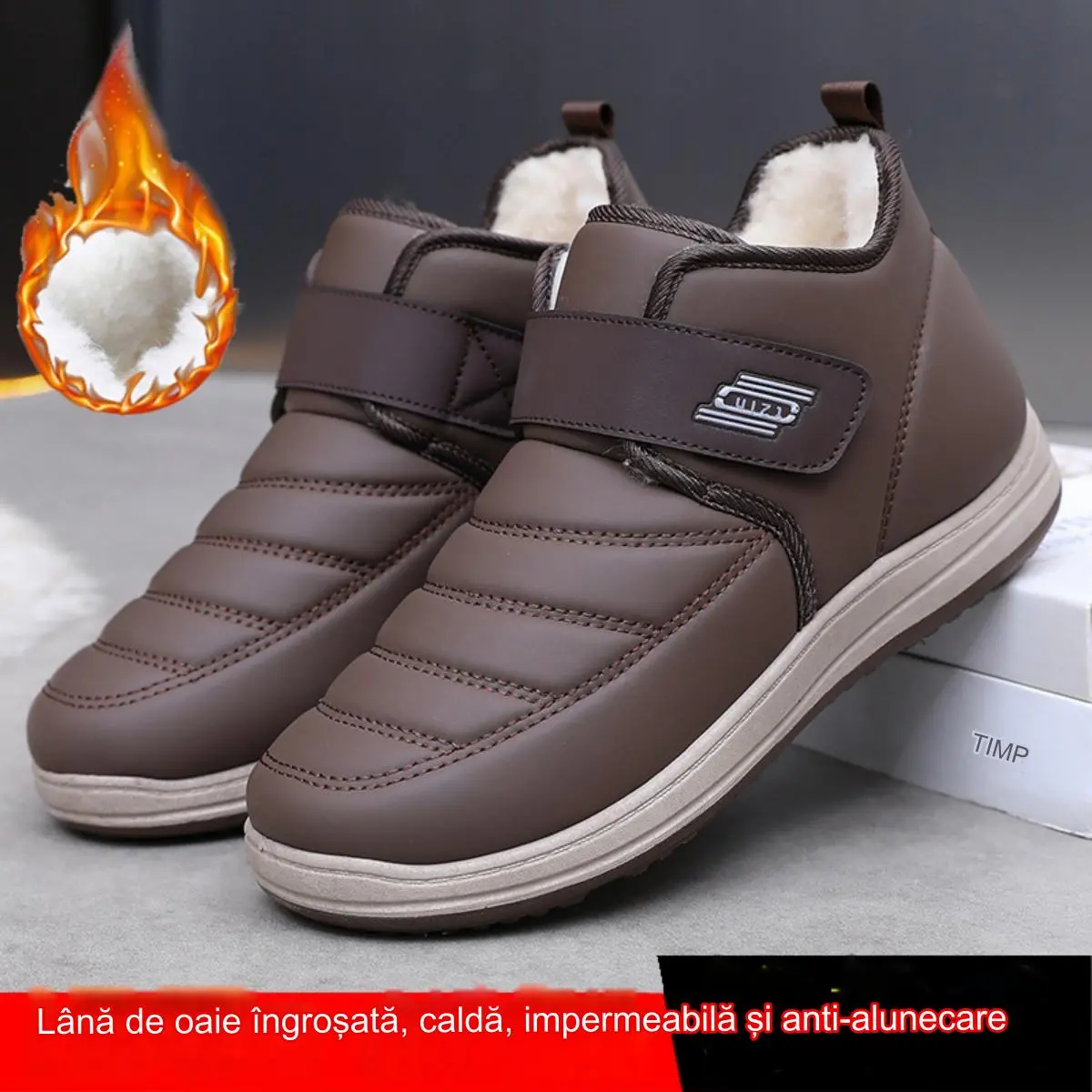 【39-44】🔥2024 Inverno Novo Estilo vastagított bársony bőr vízálló e-csúszásgátló férfi cipő