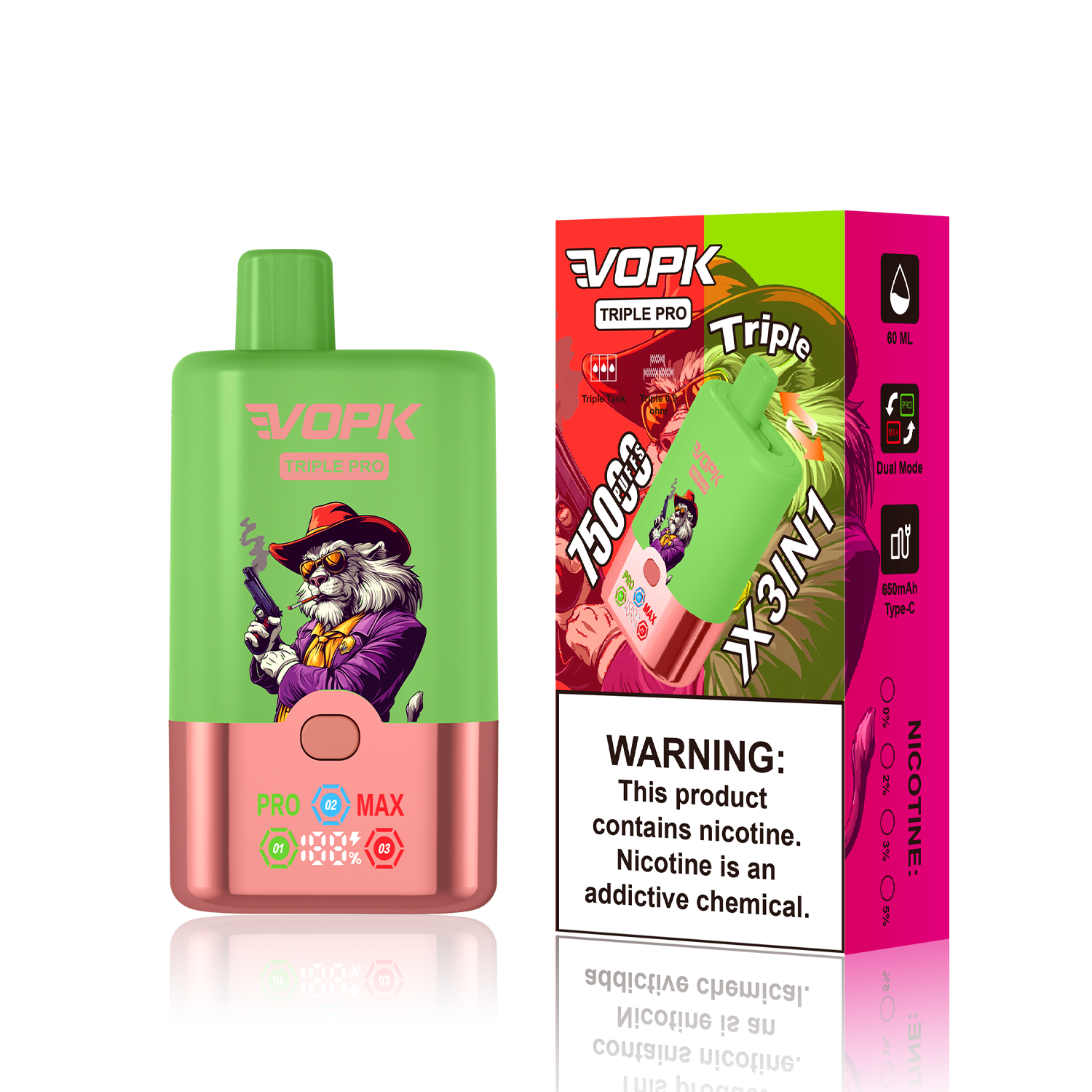 VOPK Triple Pro 75K 3 In 1 Flavors 75000 Puff