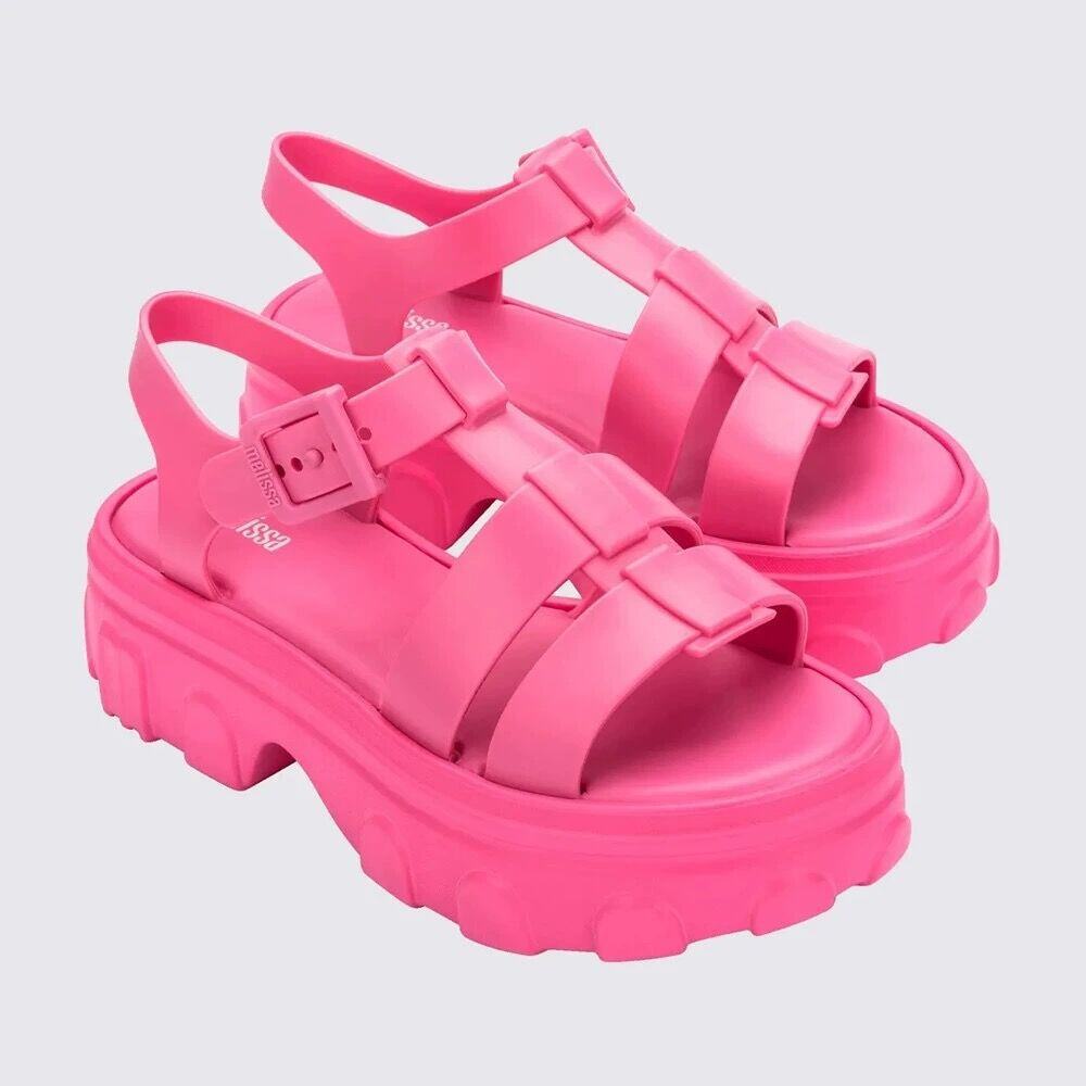 Novos sapatos romanos plataforma sola grossa sapatos femininos geléia dedo do pé aberto trançado moda casual sandálias à prova dwaterproof água